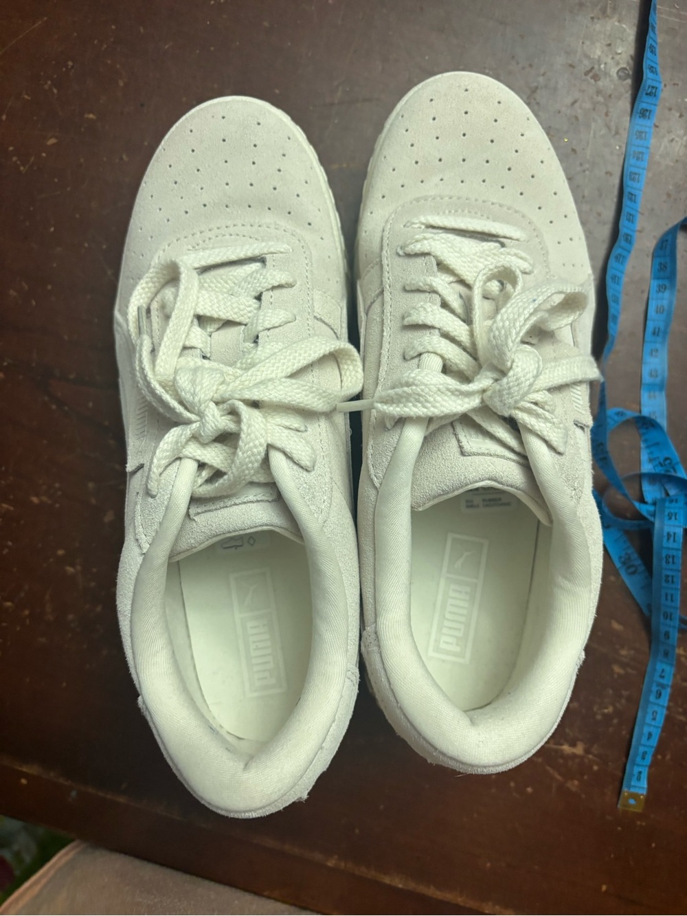 Puma marshmallow Cali trainer tonal wedge sneaker full suede upper 8 athletic - Picture 6 of 10